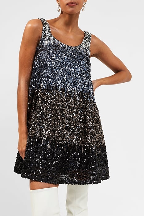 ESTARI OMBRE SWING SEQUIN DRES OMBRE SILVER 1