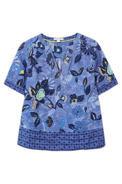 JUNE LINEN TOP BLUE MULTI 2