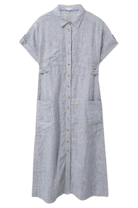 RENO LINEN SHIRT DRESS BLUE MULTI 2