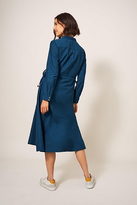 JADE CORD SHIRT DRESS DARK TEAL 2