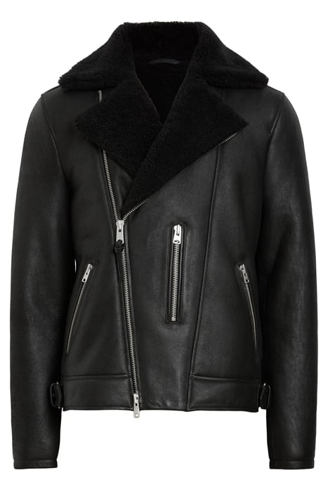 XENA SHEARLING BIKER BLACK/BLACK 4