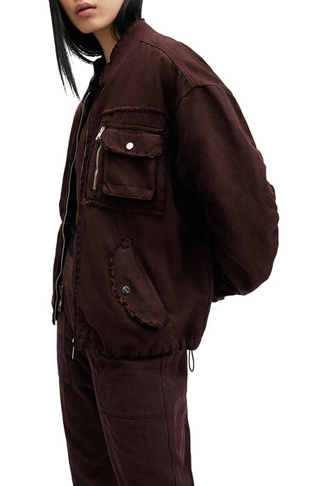 RUE BOMBER JACKET DARK WINE RED 6