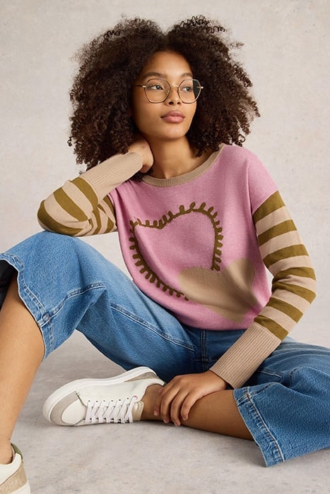 OLIVE HEART JUMPER PINK MULTI 4