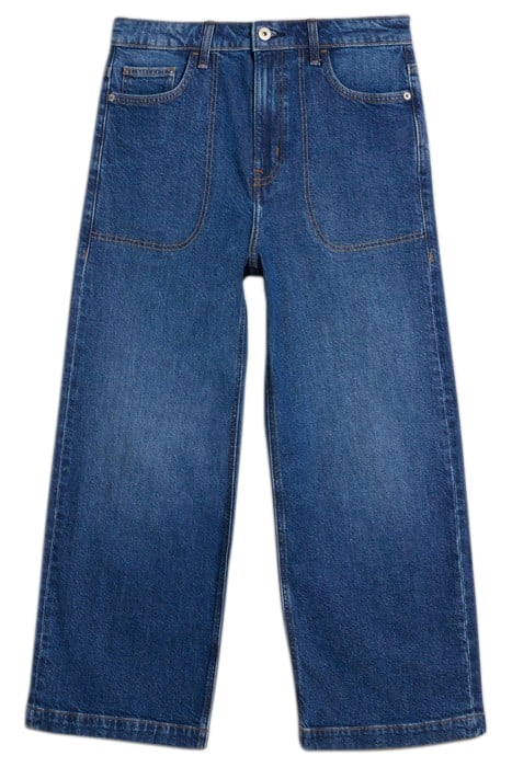 TIA WIDE LEG CROP JEAN DARK DENIM 3