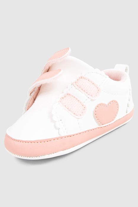 BABY GIRLS’ ECRU AND PINK TRAINERS WITH VELCRO 6