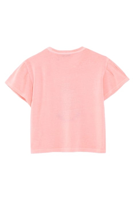 GIRLS’ NEON PINK T-SHIRT WITH EMBROIDERED PINEAPPLE IMAGE 2