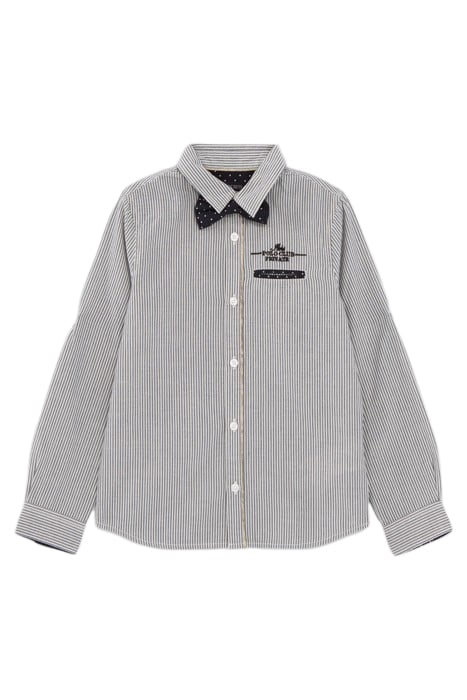 BOYS’ BLACK STRIPED SHIRT WITH BOWTIE 1