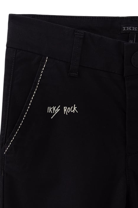 BOYS' BLACK CHINO SHORTS WITH SADDLE STITCHED POCKETS 3