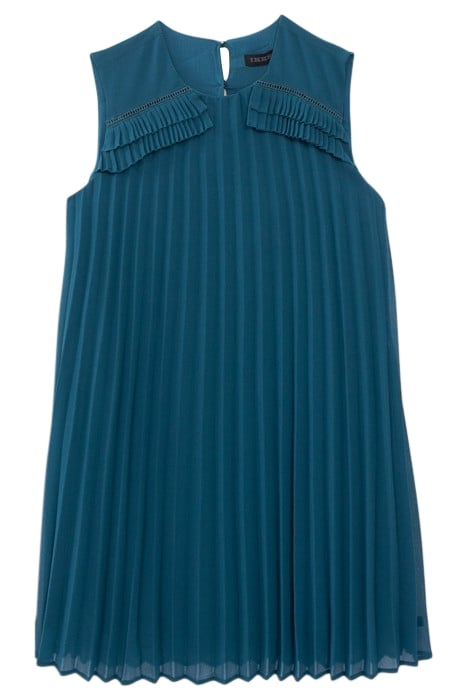 GIRLS’ GREEN PLEATED DRESS 1