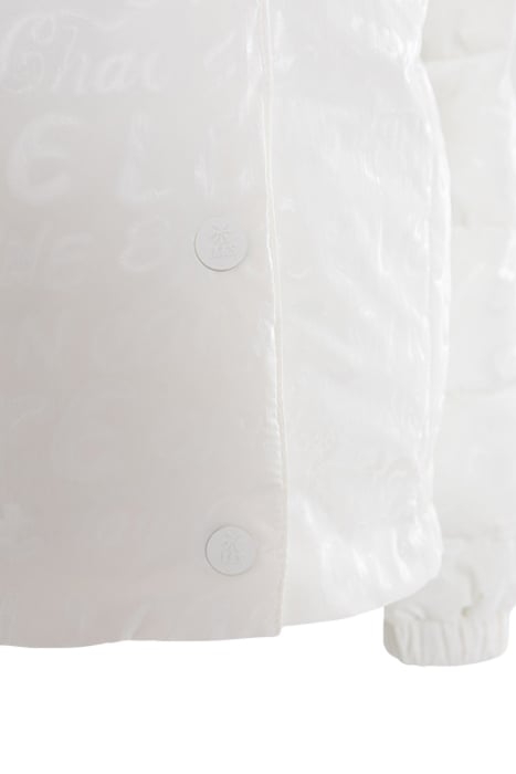 GIRLS' WHITE PADDED JACKET WITH TONE-ON-TONE LETTERING 5