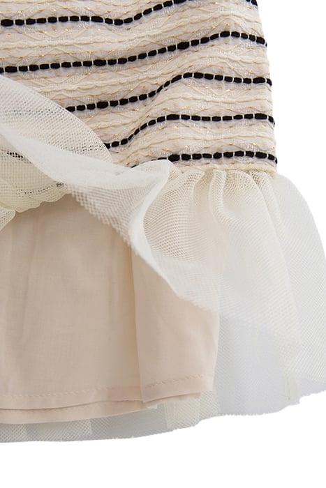 GIRLS’ ECRU SKIRT WITH STRIPED JACQUARD MOTIF 6