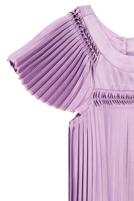 GIRLS’ LAVENDER SATIN PLEATED DRESS 4