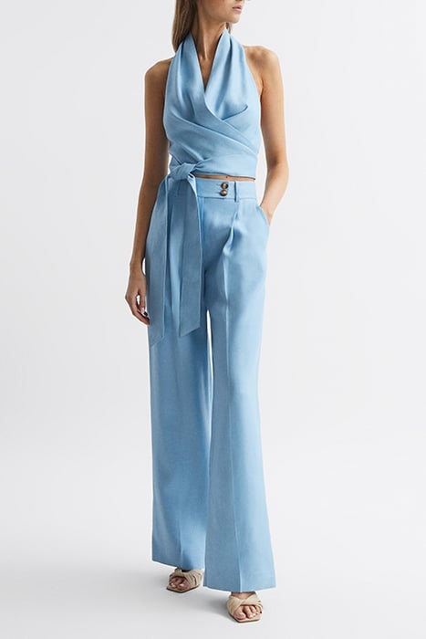 HOLLIE-COWL HALTER TOP BLUE 3