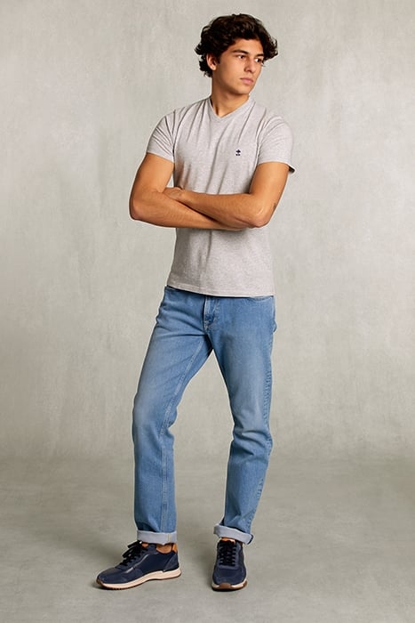 SLIM FIT V-NECK T-SHIRT GREY 3