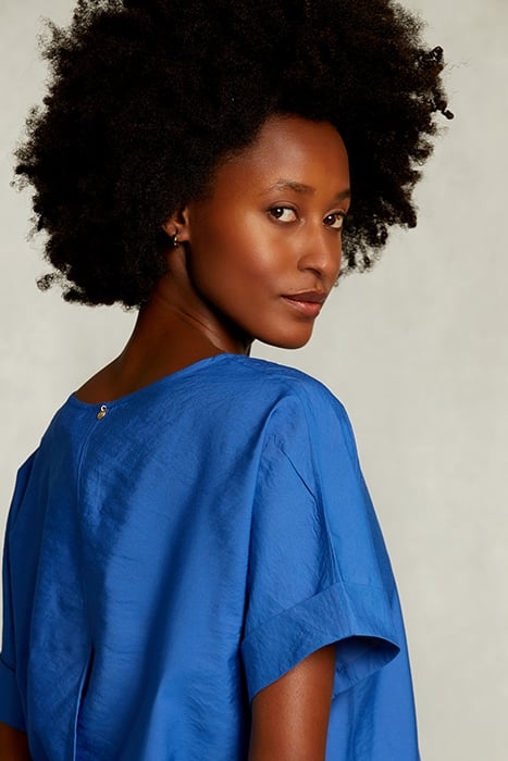 BLUE UNI OVERSIZED BLOUSE BLUE 4