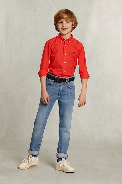 CUSTOM FIT POPLIN SHIRT POMEGRANATE PINK 3