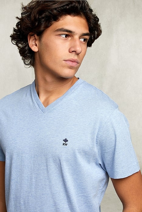 SLIM FIT PIMA COTTON T-SHIRT AIR MIX BLUE 3