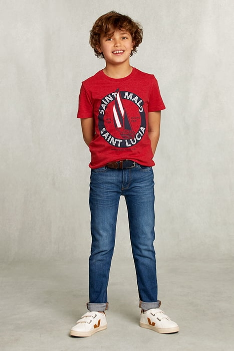 NORMAL FIT BASIC T-SHIRT BLOODY MARY MEL RED 3