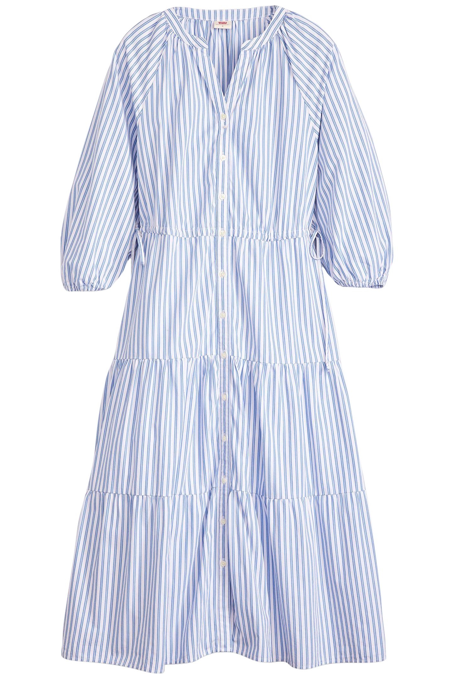 CECILE MIDI DRESS BEARBERRY STRIPE BLUE 3