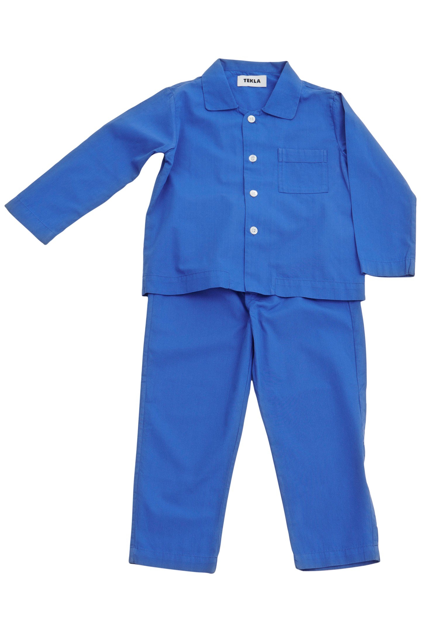 UNISEX POPLIN, KIDS PYJAMAS SET ROYAL BLUE 1