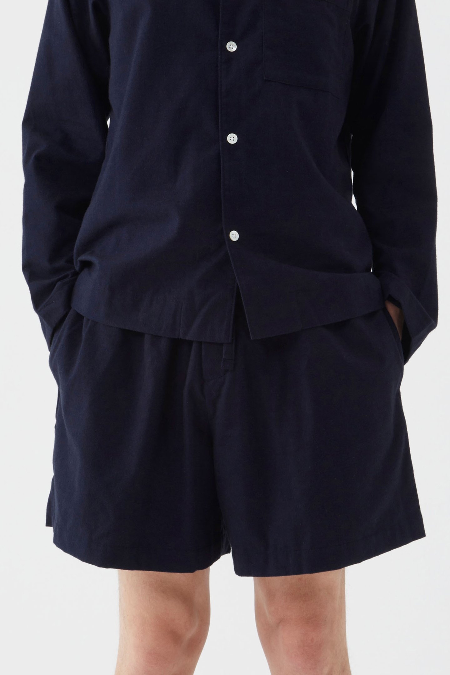 UNISEX FLANNEL, PYJAMAS SHORTS MIDNIGHT BLUE 1