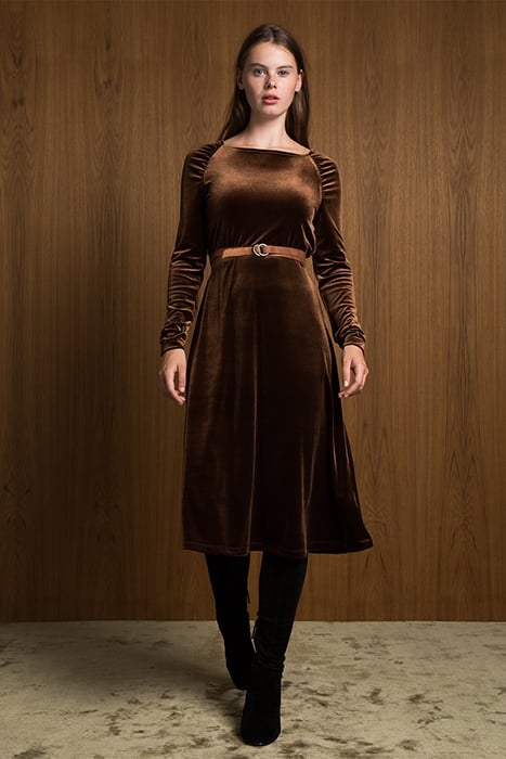 DRESS VELVET/CHOCOLATE BROWN 4