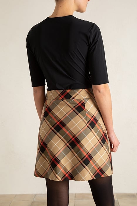 SKIRT WOOL SHORTIE CAMEL/BLACK/TERRA 2