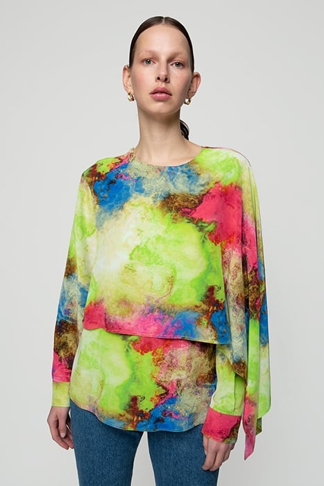 TOP COWL MODERN PALE KHAKI/HYACINT PINK 1