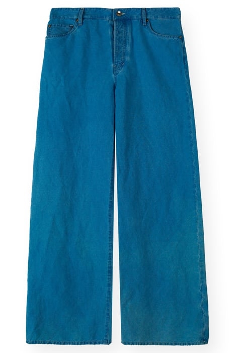 POCKET PANTS WASHED LINNEN BLUE 3