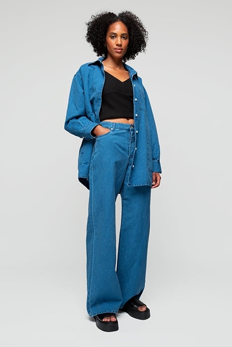 POCKET PANTS WASHED LINNEN BLUE 1