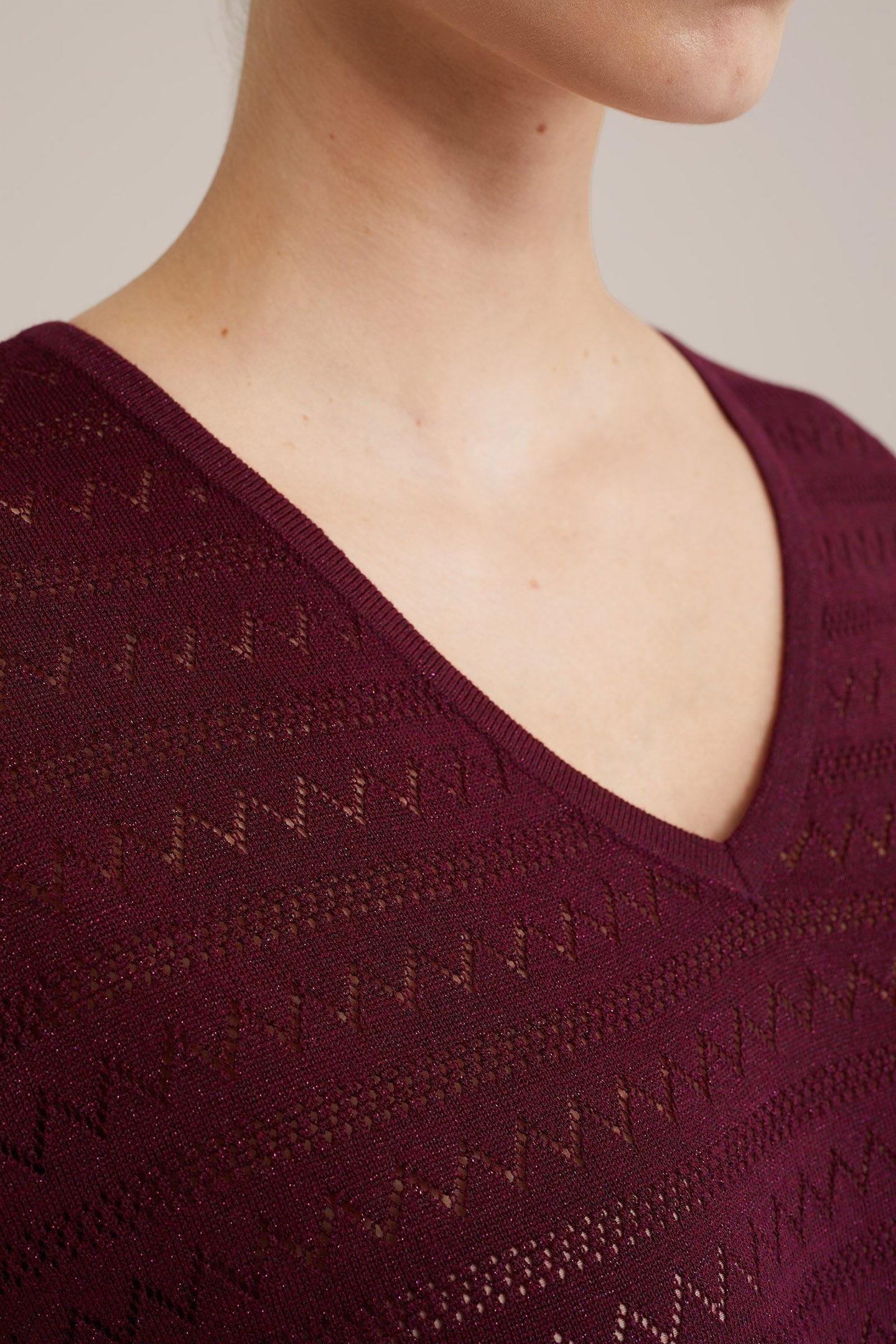 KNITTED PULLOVER BURGUNDY RED 5