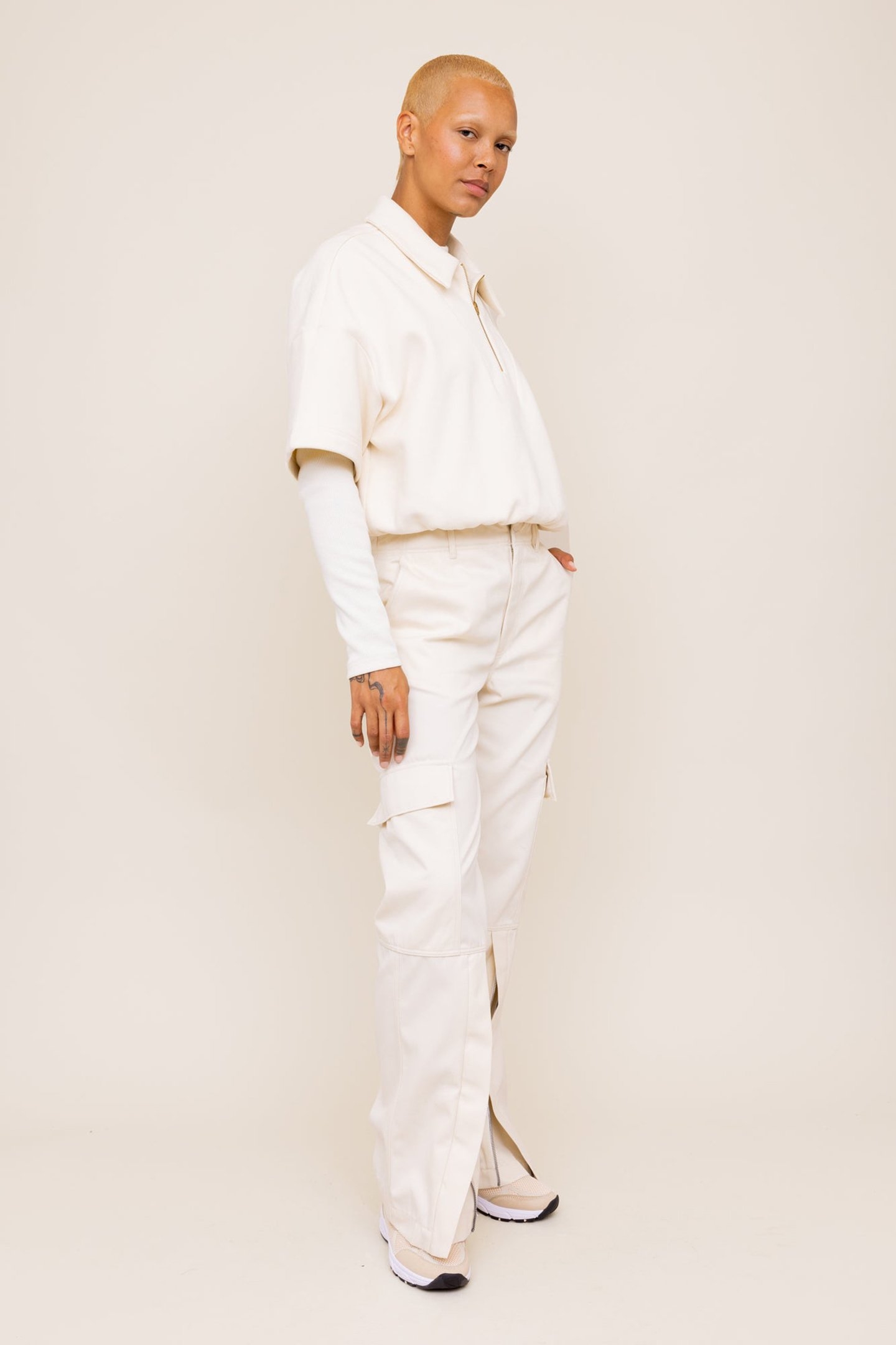 TWILL UTILITY ZIPPED PANT TURTLEDOVE 2