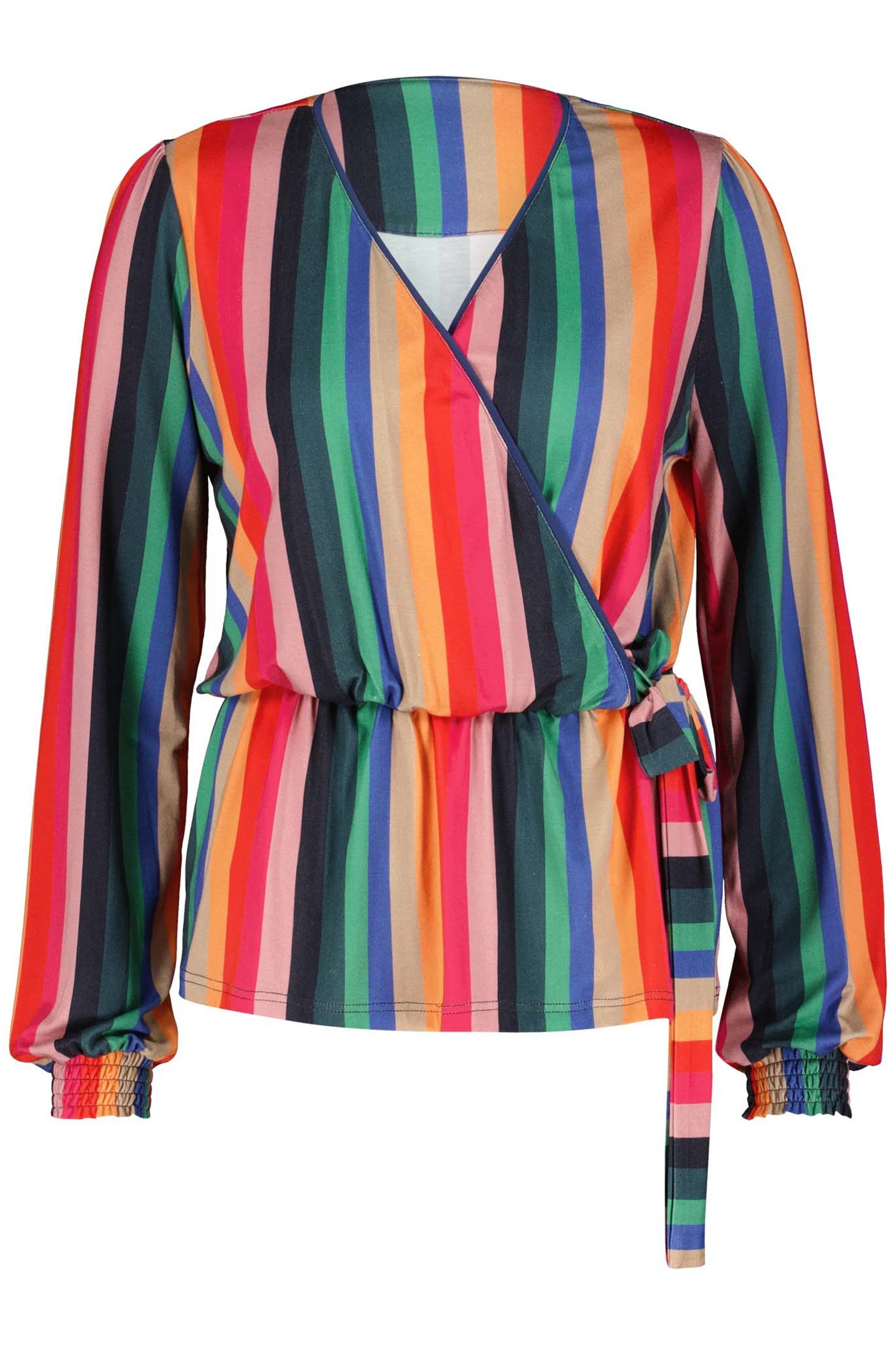 WIKKELTOP PEACH POPPY RED WITH FRIEND STRIPE PRINT 4