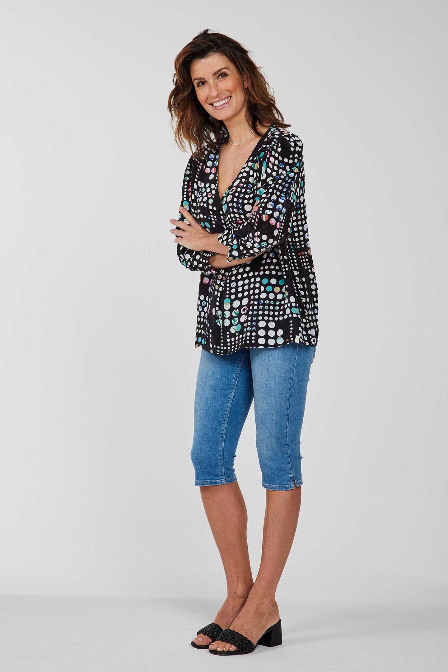 BLOUSE IDYLLIC BLACK WITH SECRET DOT PRINT 2