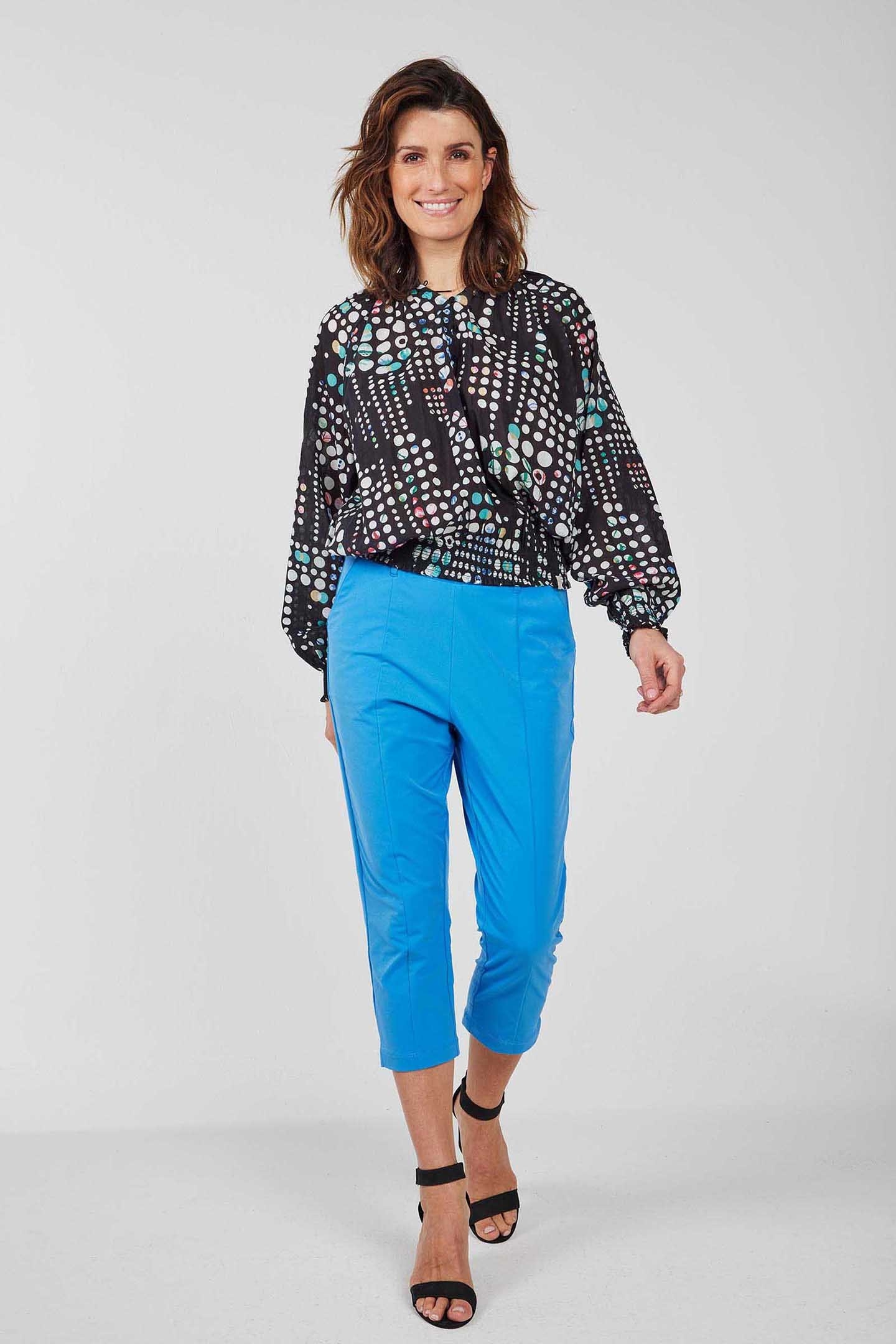 BLOUSE LIMA BLACK WITH SECRET DOT PRINT 2