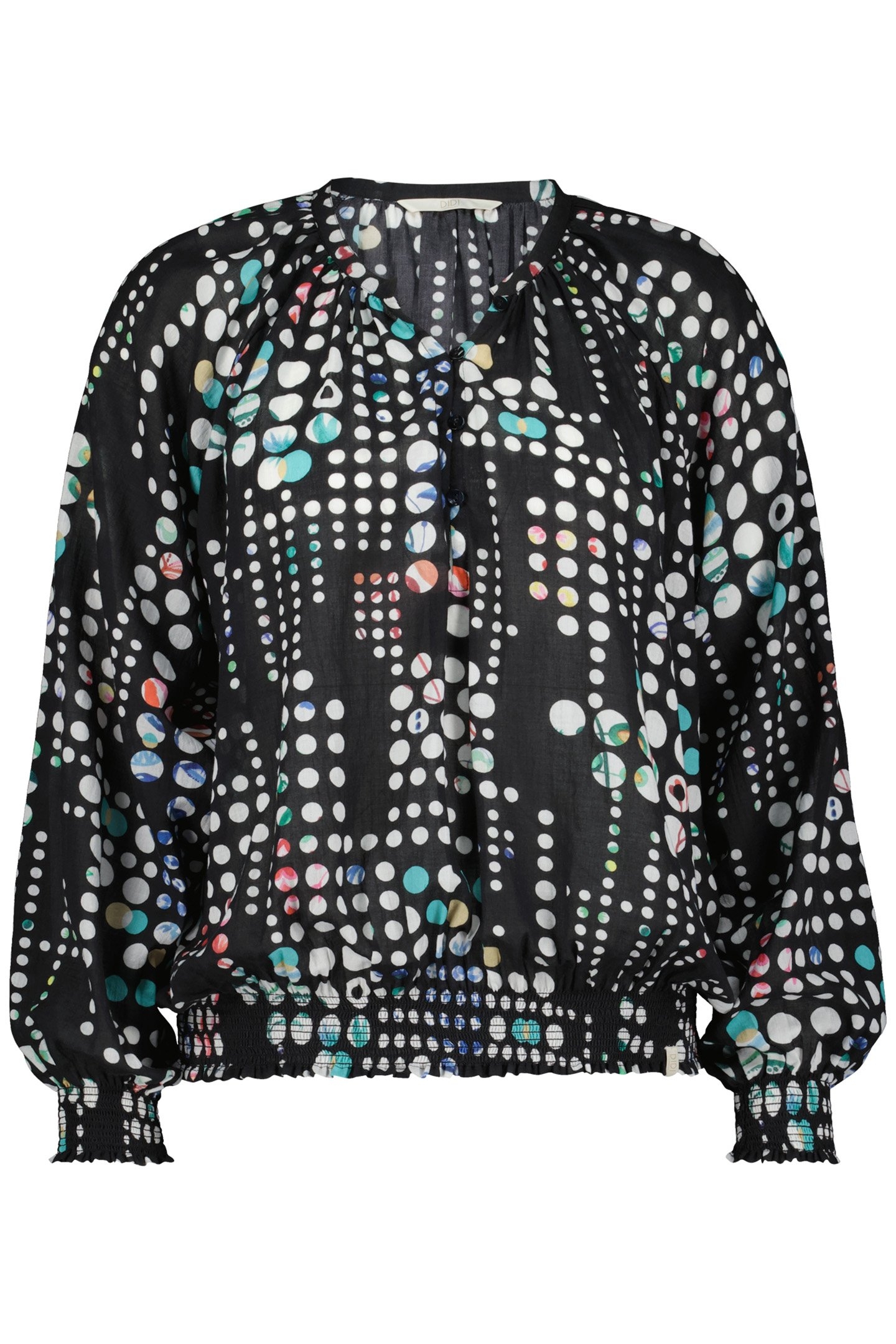 BLOUSE LIMA BLACK WITH SECRET DOT PRINT 4