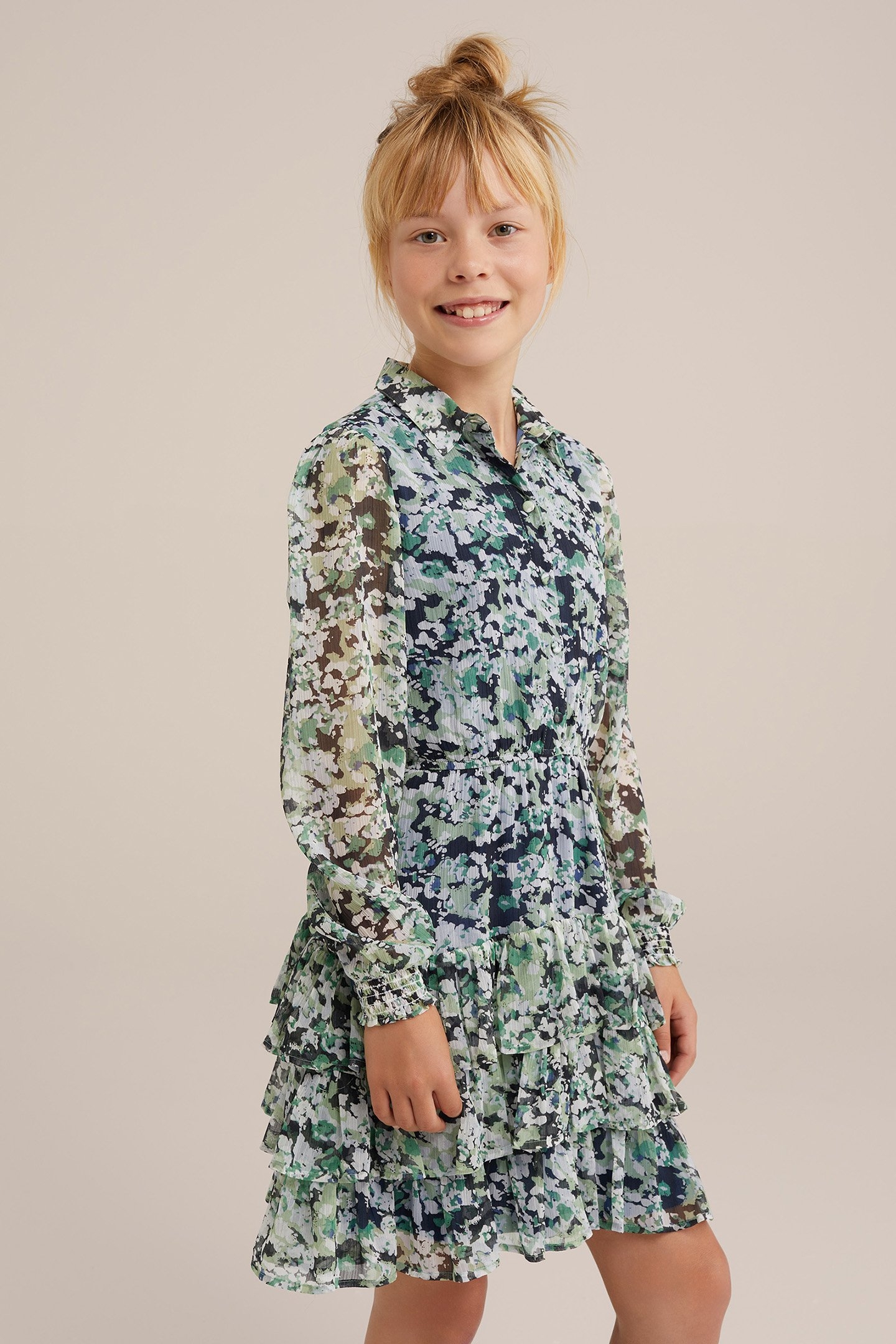 DRESS MID LENGTH LIGHT GREEN 1