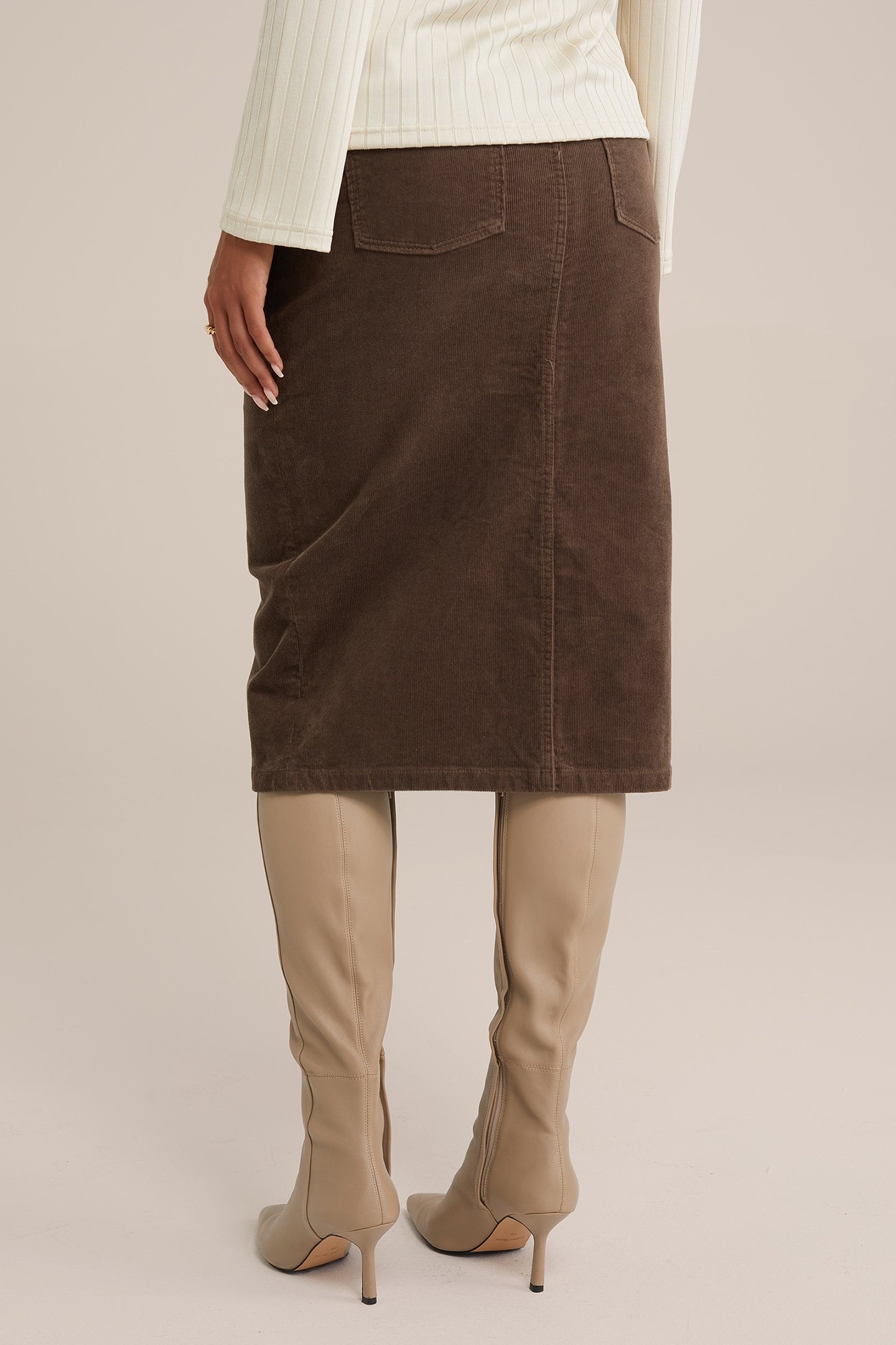 SKIRT PENCIL BROWN 2