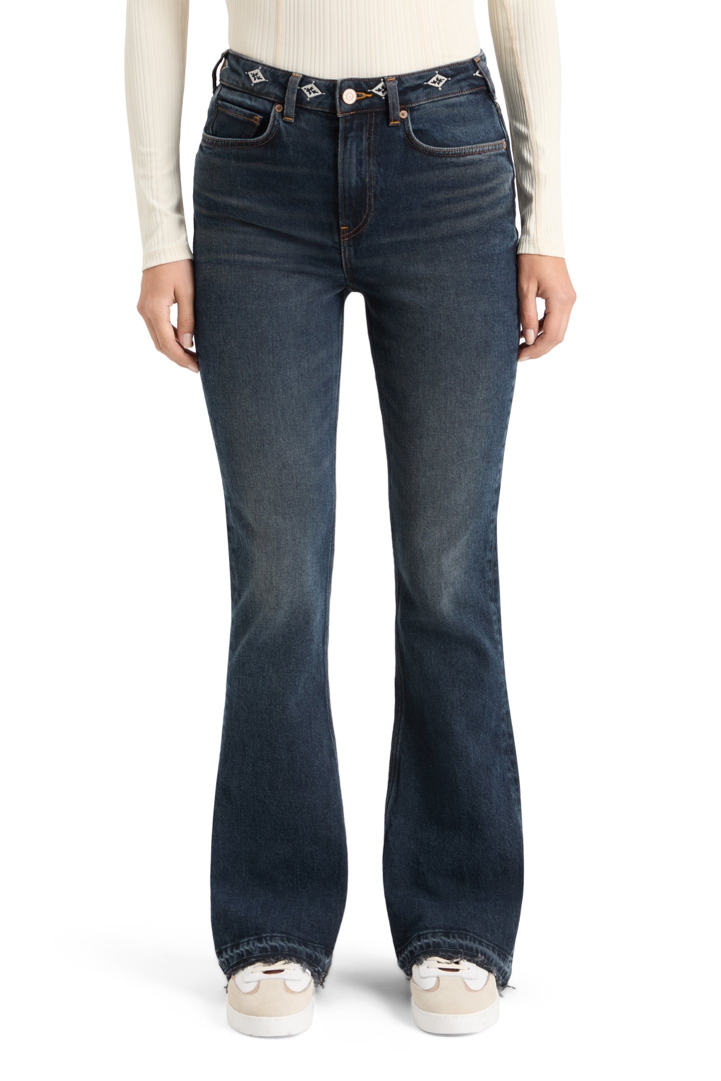 THE CHARM FLARED JEANS WITH EMBROIDERY DETAILS - ROAD TRIP R 1