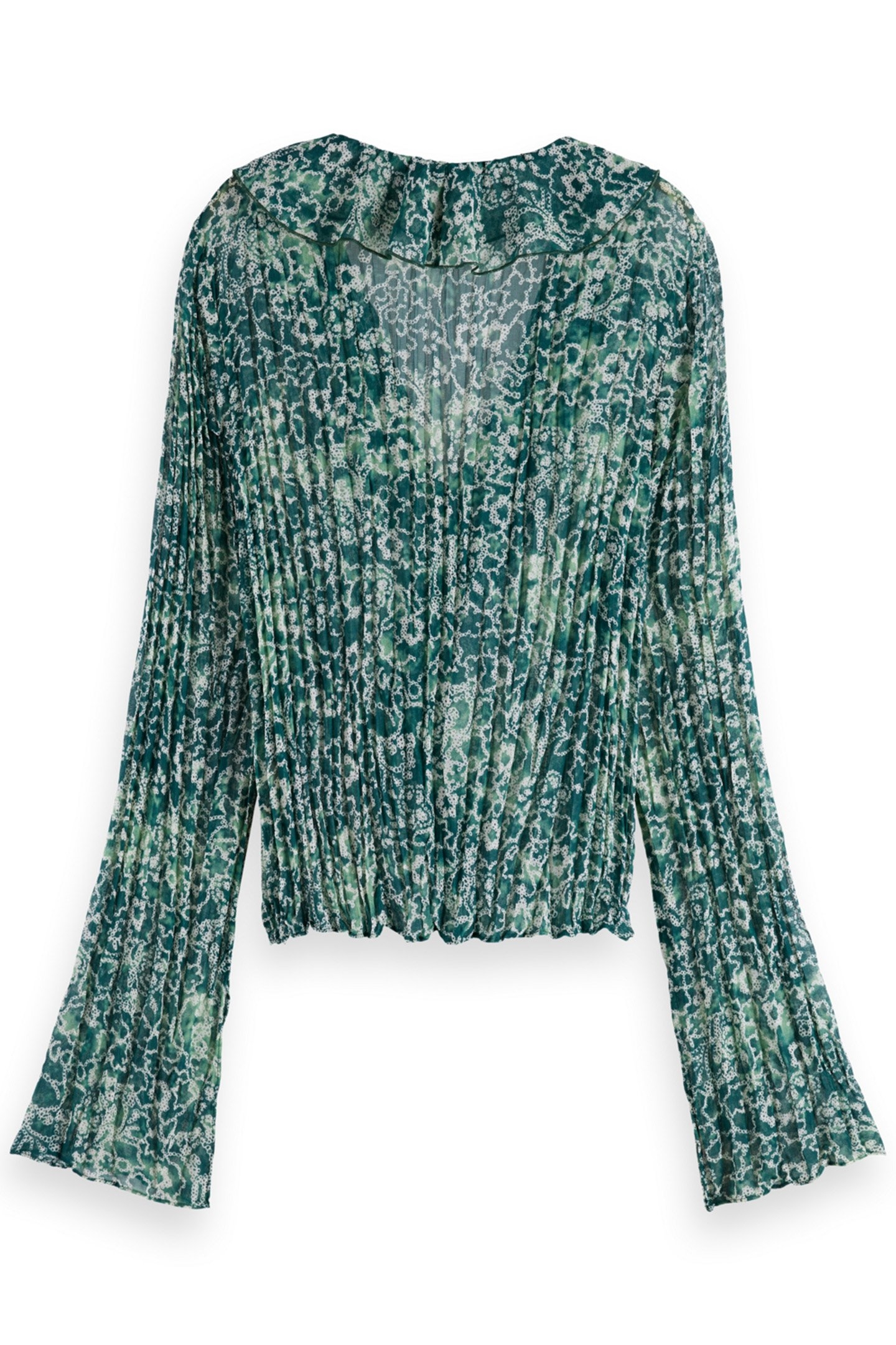 RUFFLED TOP SHIBORI FLORAL GREEN 5