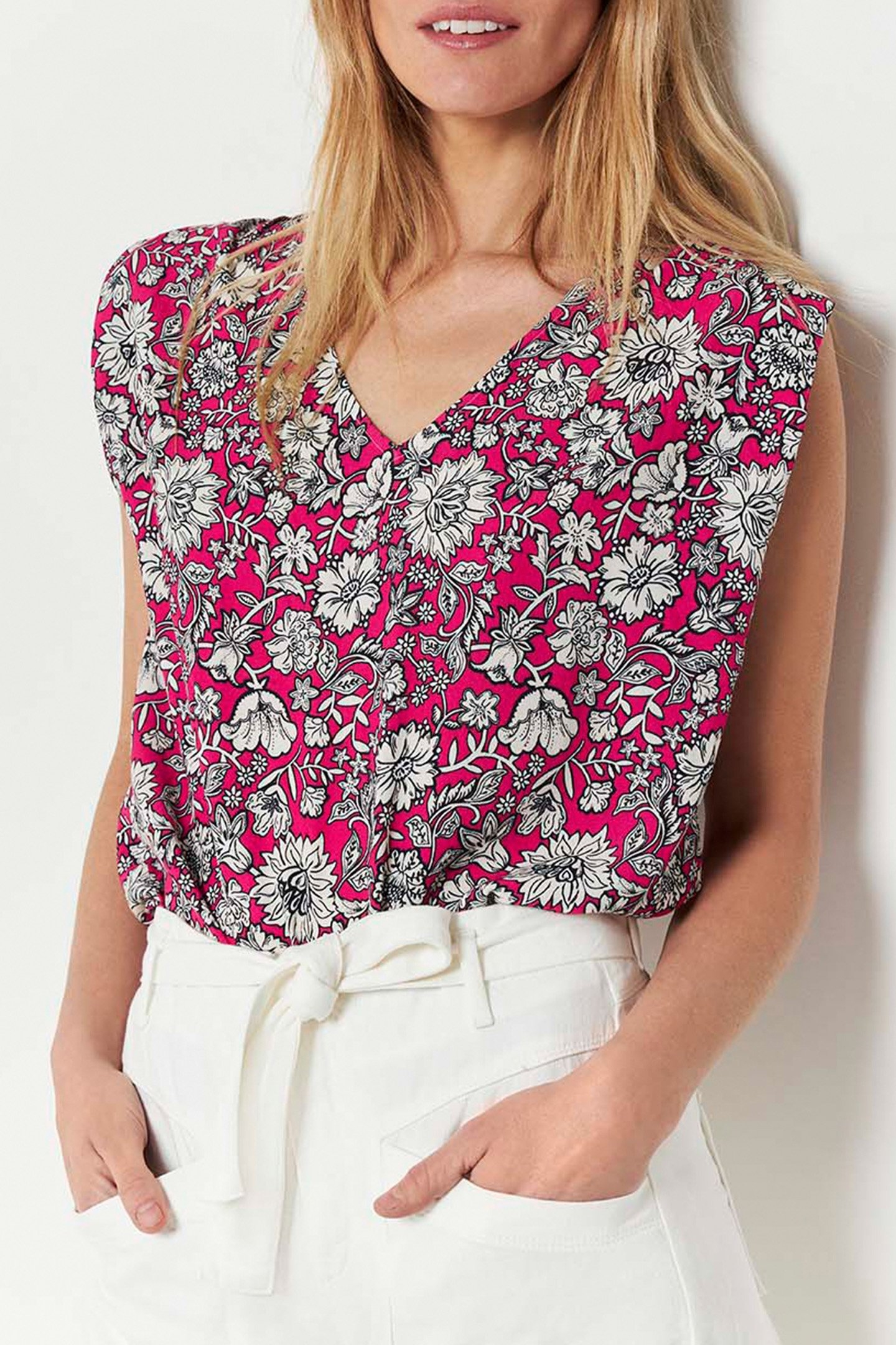 CURVE _ FUCHSIA TOP WITH DAISY PRINT FUCHSIA 5