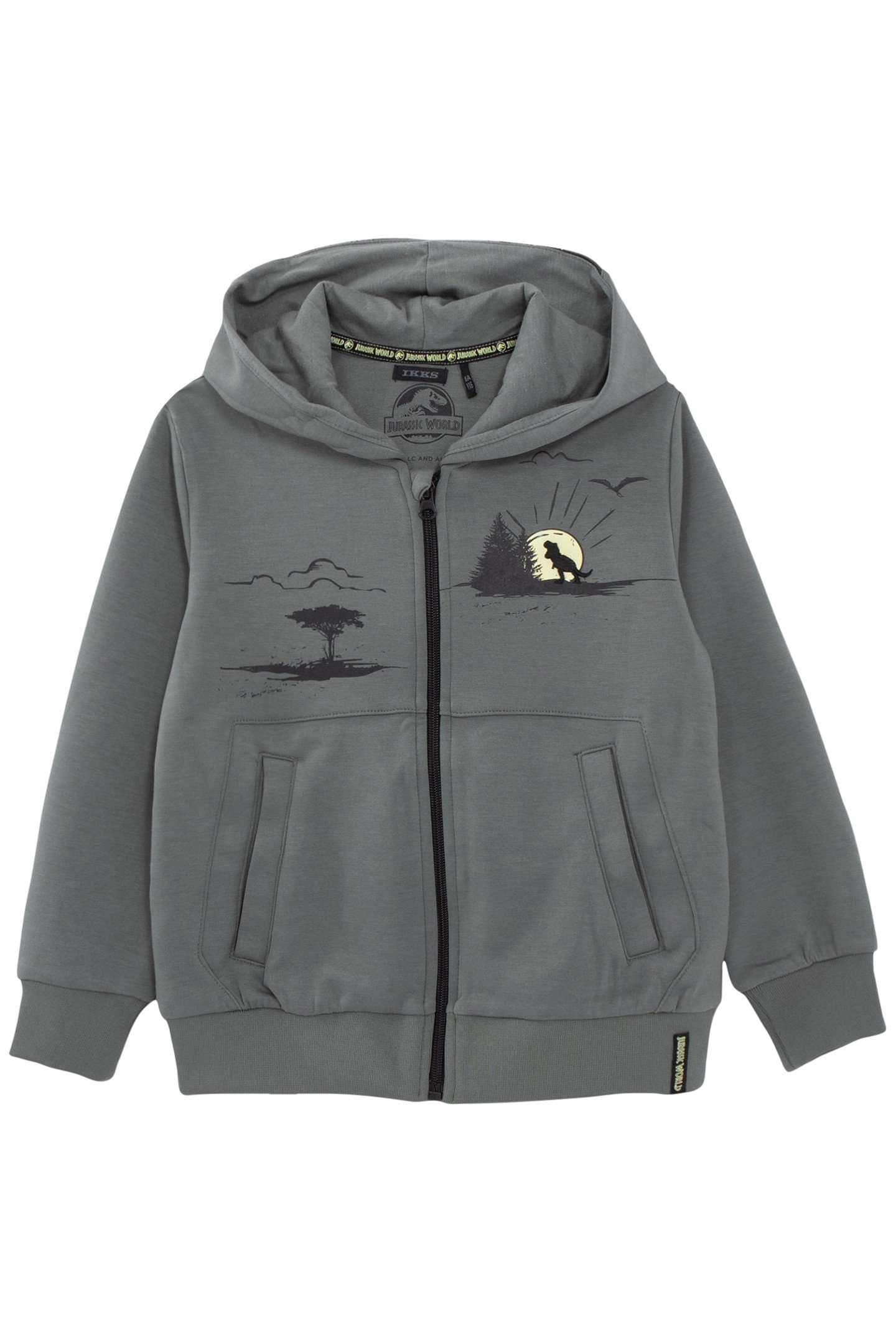 BOYS’ KHAKI CARDIGAN, JURASSIC WORLD EMBROIDERY AND PRINT 1