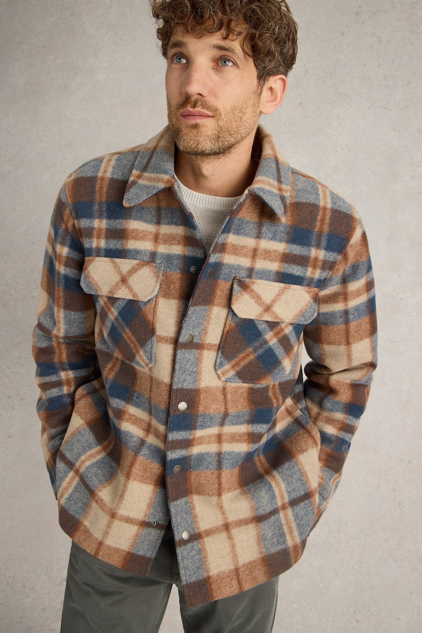 CHECK TRUCKER BROWN MULTI 1