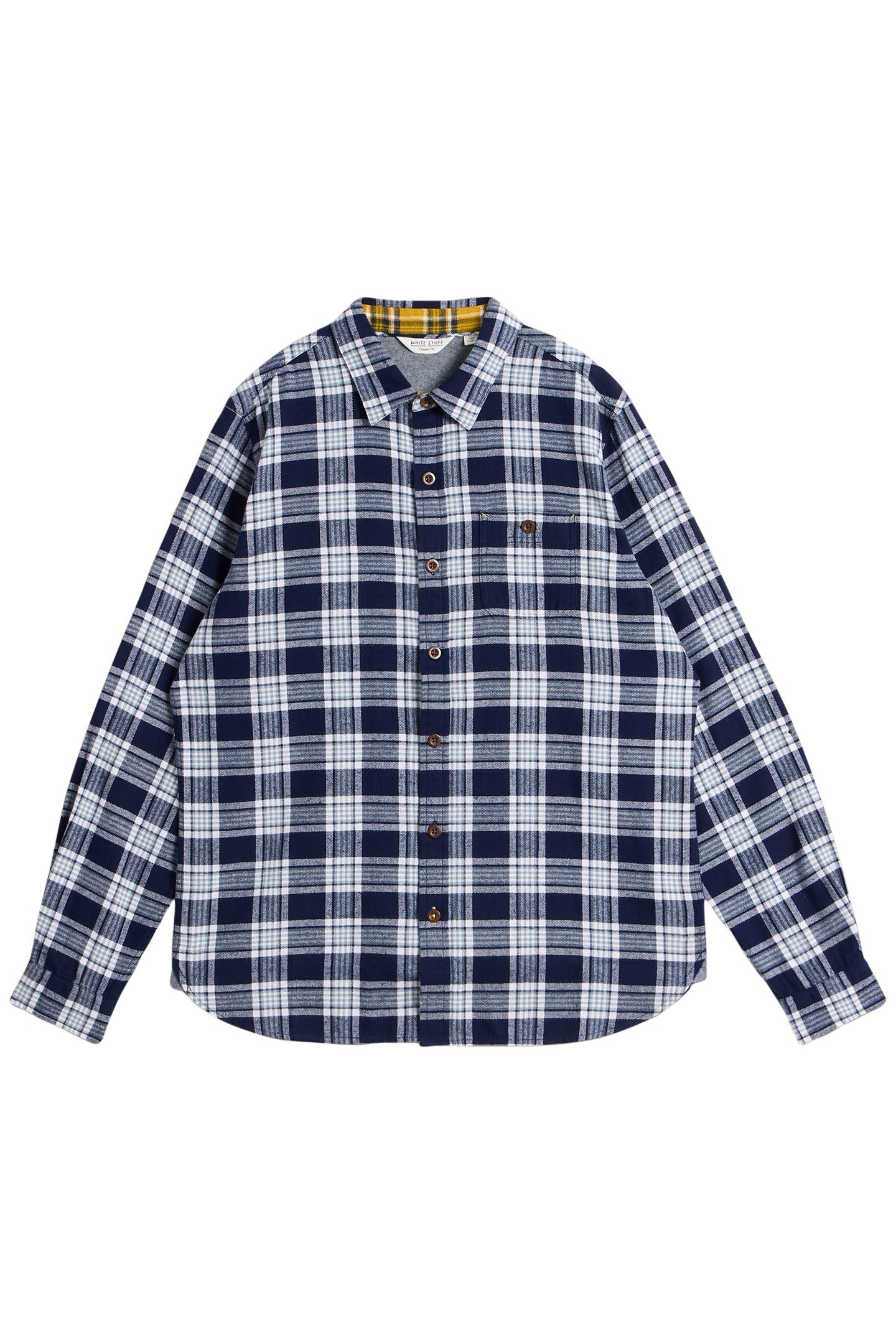 WALLACE BRUSHED CHECK SHIRT NAVY MULTI 1