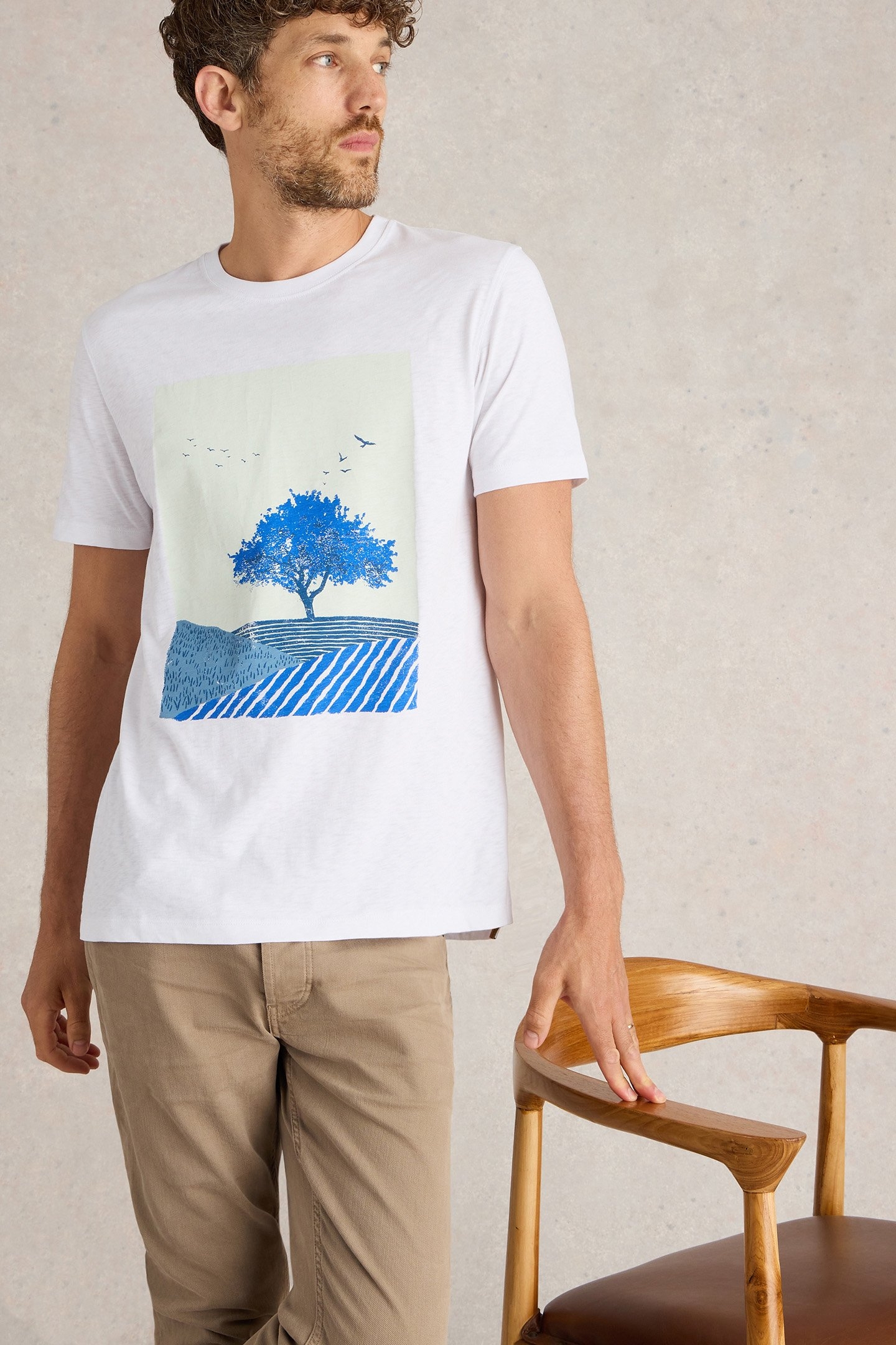 INDIGO TREE GRAPHIC TEE IVORY PRINT 1