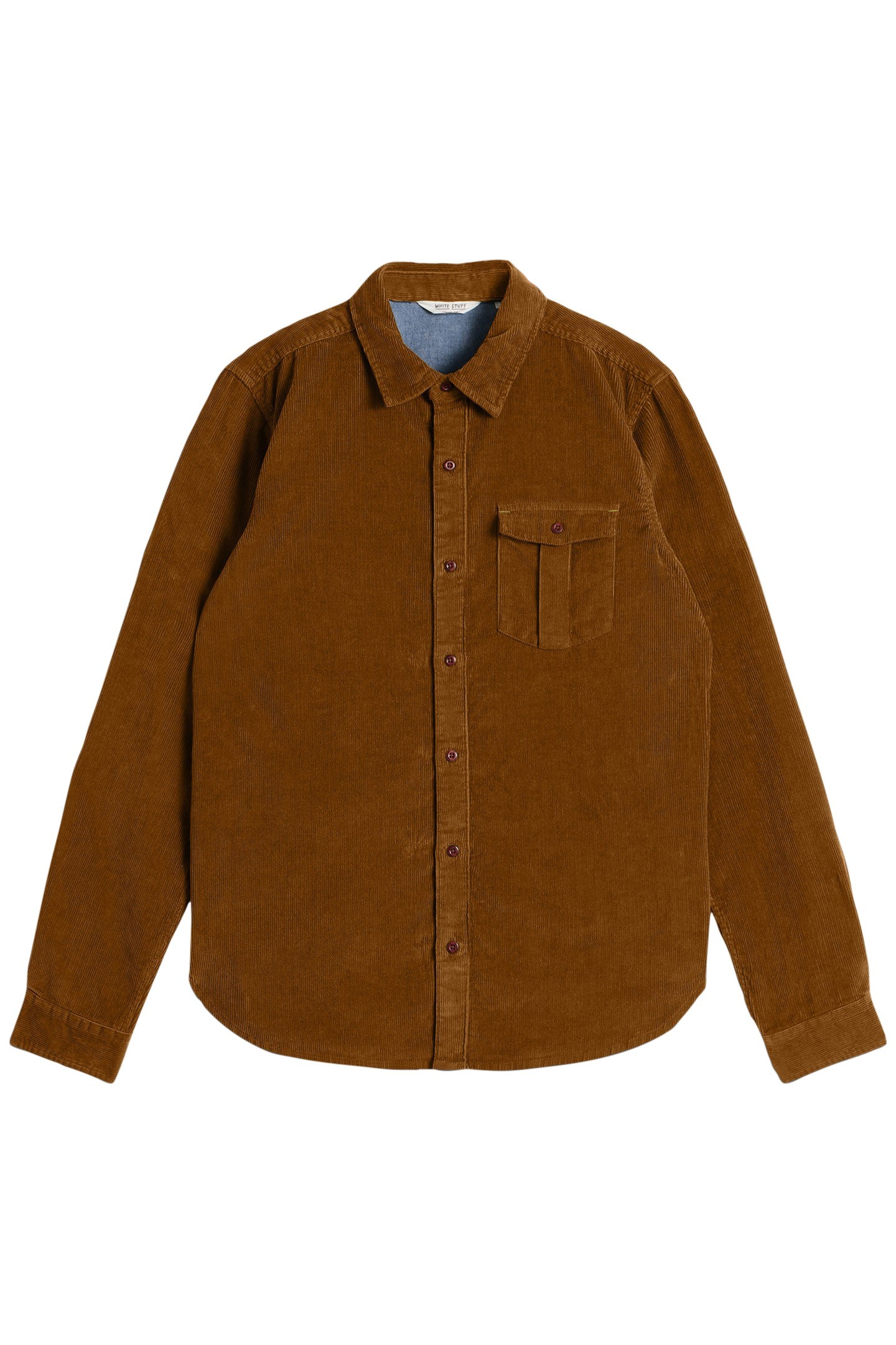 GRIFFIN CORD SHIRT MID BROWN 3