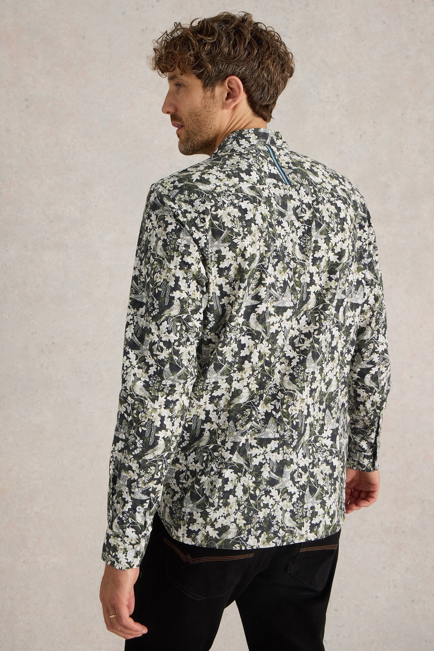 HAWTHORN BIRD PRINTED SHIRT BLACK MULTI 2