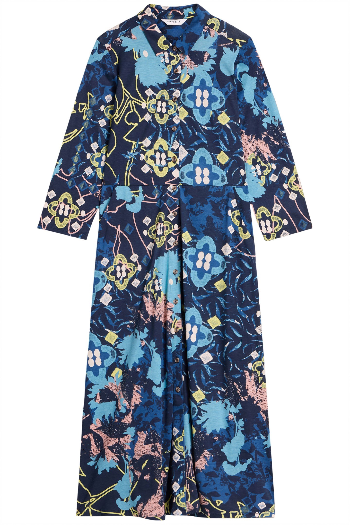 RUA JERSEY SHIRT DRESS BLUE PRINT 3