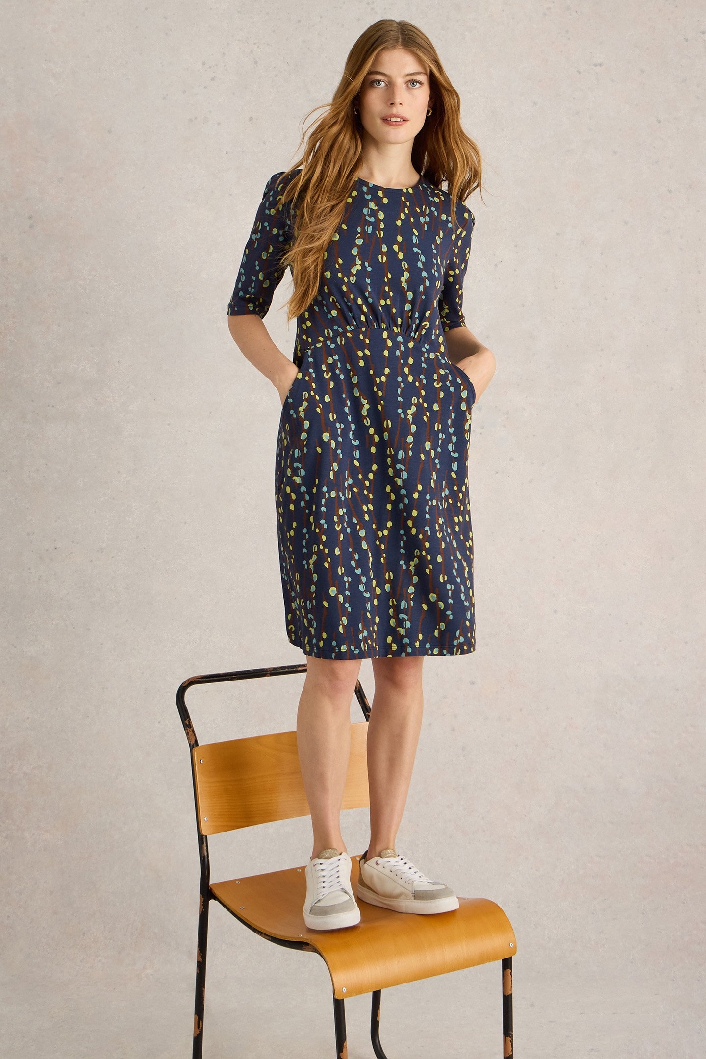 OLIVIA JERSEY DRESS NAVY PRINT 4