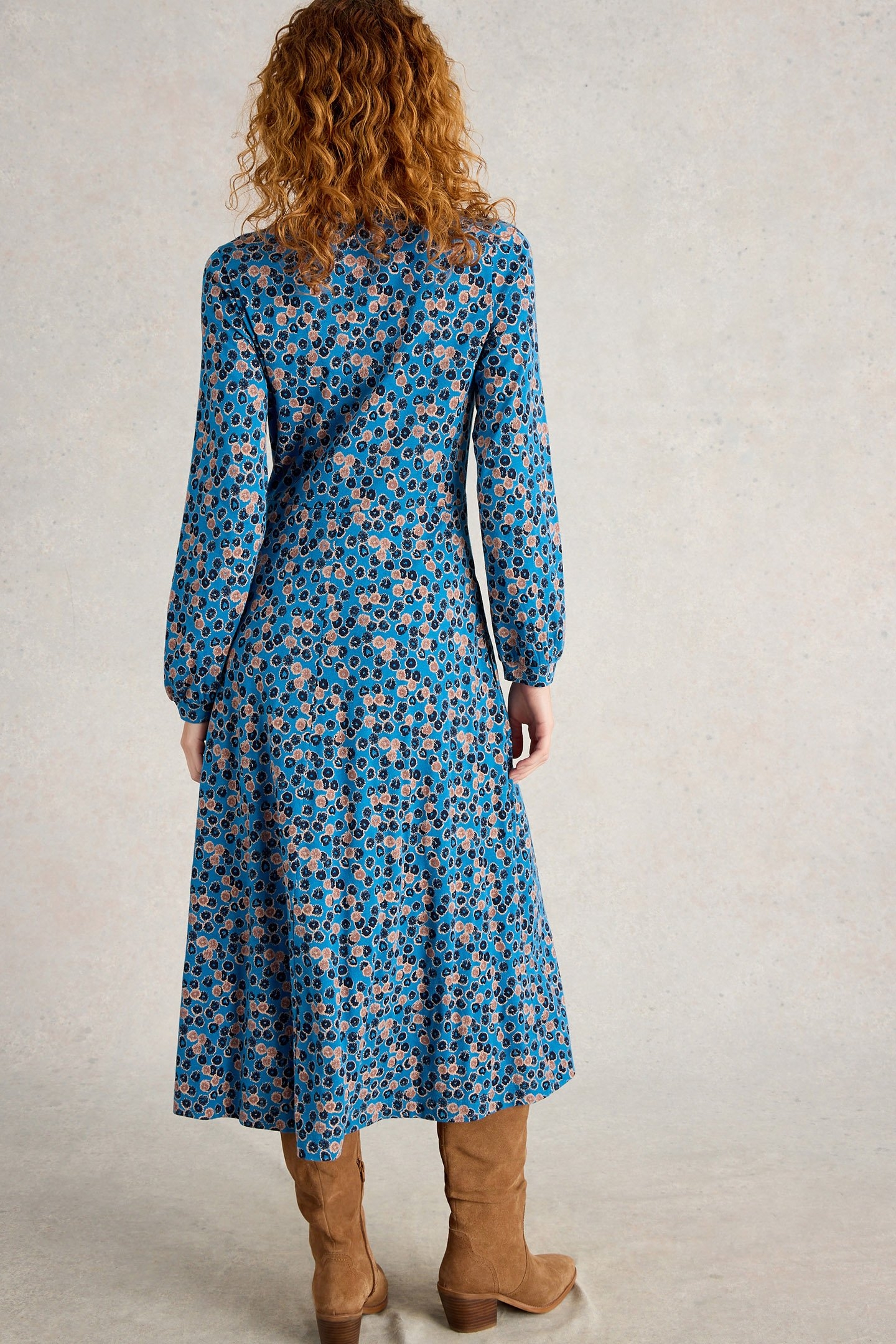 MEGAN JERSEY DRESS BLUE MULTI 2